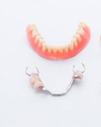 The types of dentures on a white background