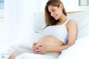 pregnant woman smiling