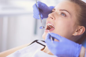 woman having dental work performed